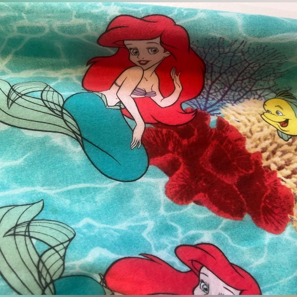 🧜‍♀️ Ariel 🐚 Teal Pajama Pants w Red Drawstring - Disney, 100% Cotton - Picture 5 of 8